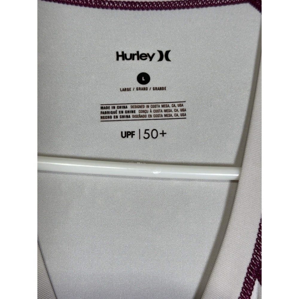 Hurley Rash Guard Womens Large Floral Long Sleeve UPF 50 Surf Swim - Picture 3 of 4